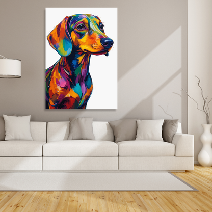 Dachshund Dog Wall Art Canvas Print