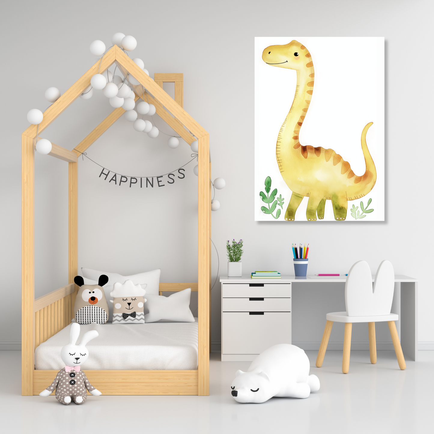 Daphne Dinosaur Canvas Wall Art Print