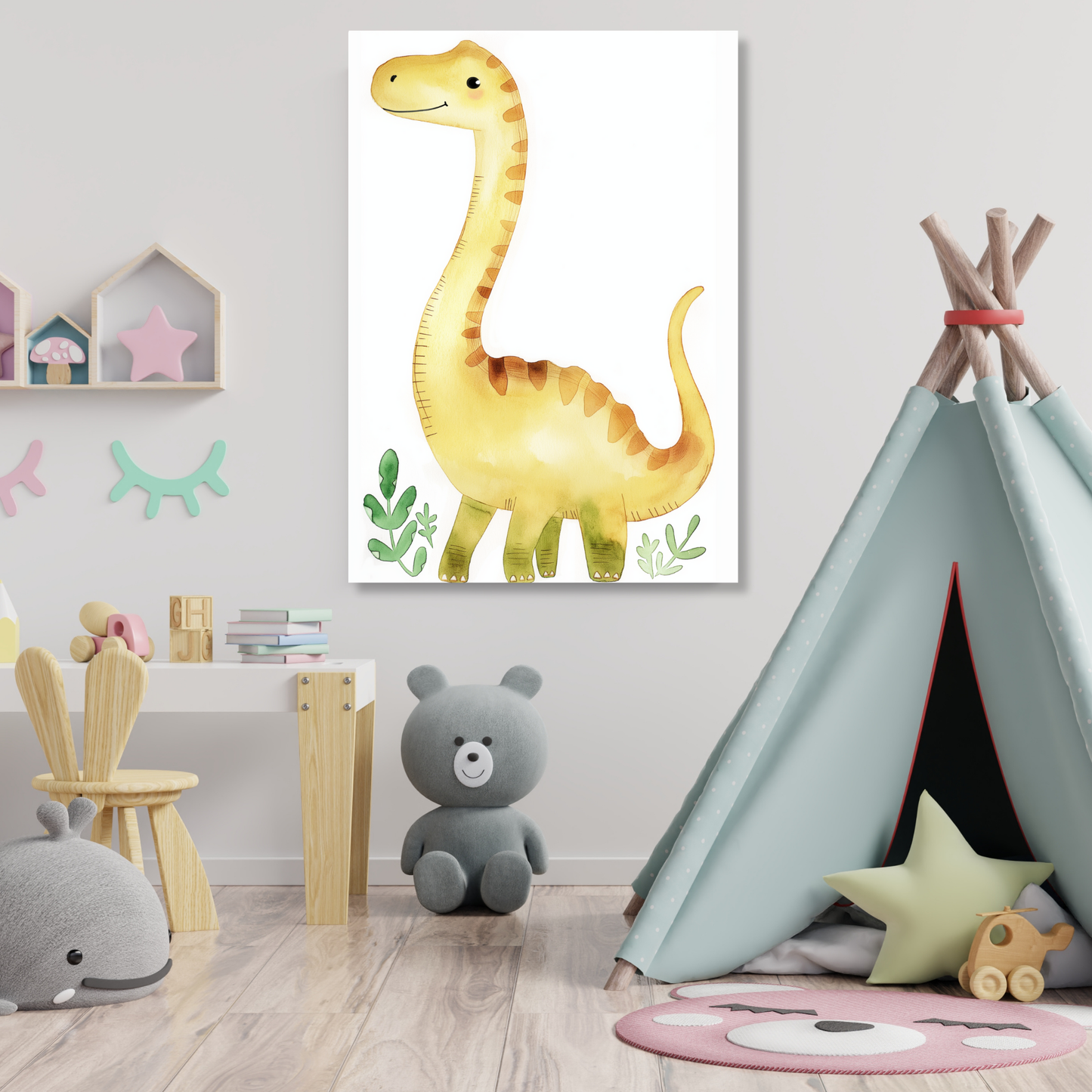 Daphne Dinosaur Canvas Wall Art Print