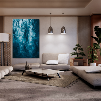 Deep Blue Ocean Wall Art Canvas Print