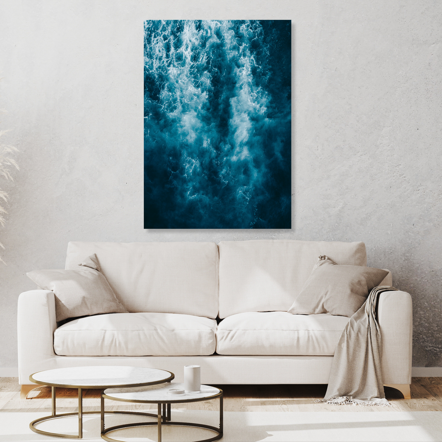 Deep Blue Ocean Wall Art Canvas Print