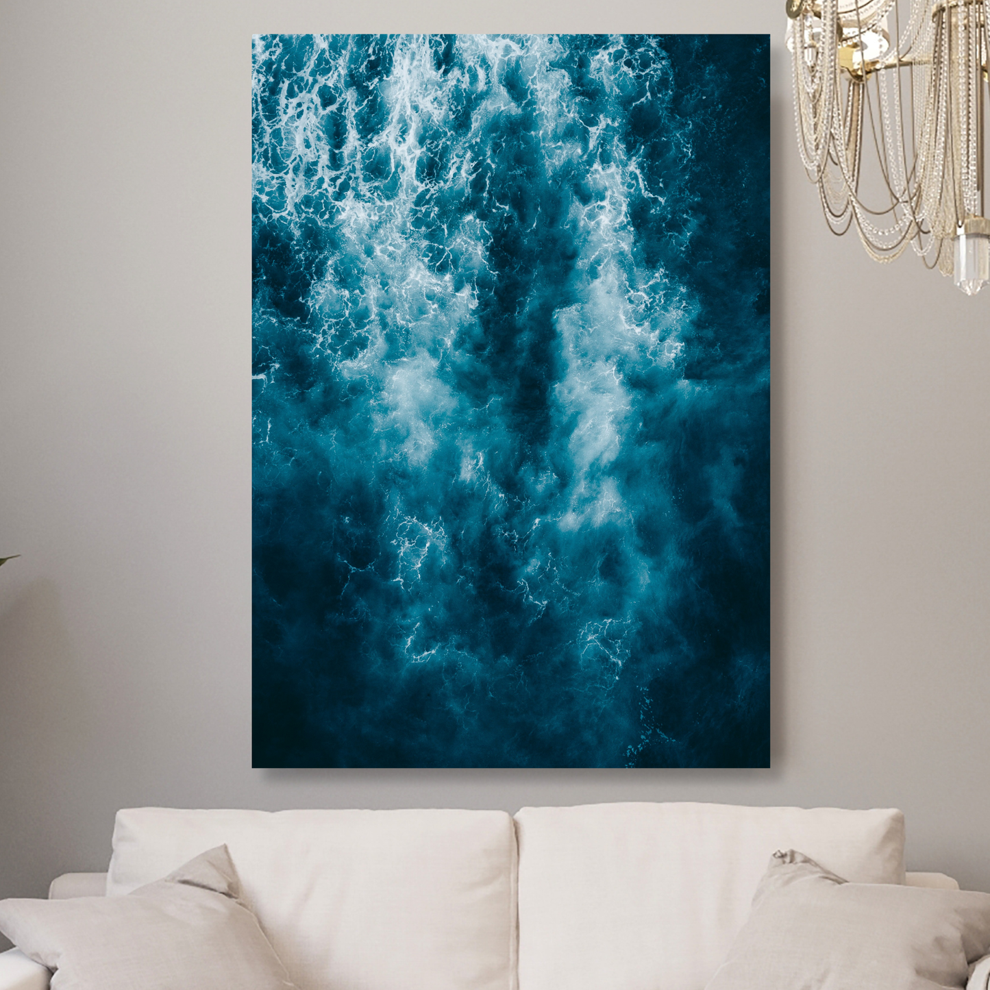 Deep Blue Ocean Wall Art Canvas Print