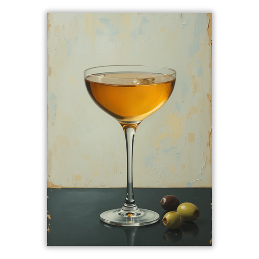 Dessert Wine Retro Vintage Wall Art Canvas Print