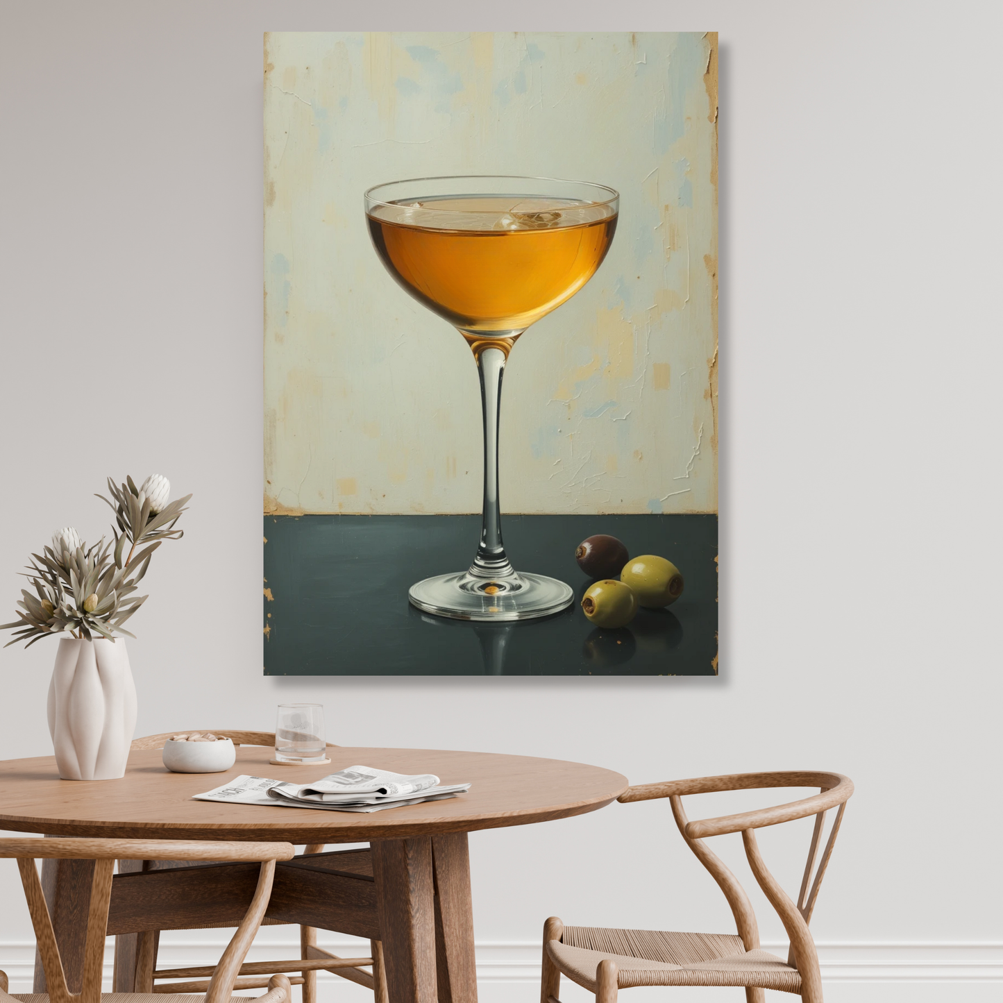 Dessert Wine Retro Vintage Wall Art Canvas Print