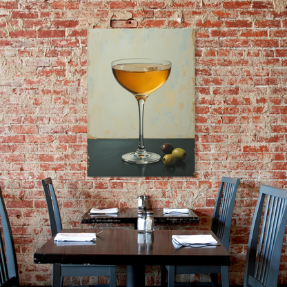 Dessert Wine Retro Vintage Wall Art Canvas Print