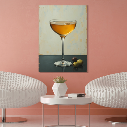 Dessert Wine Retro Vintage Wall Art Canvas Print