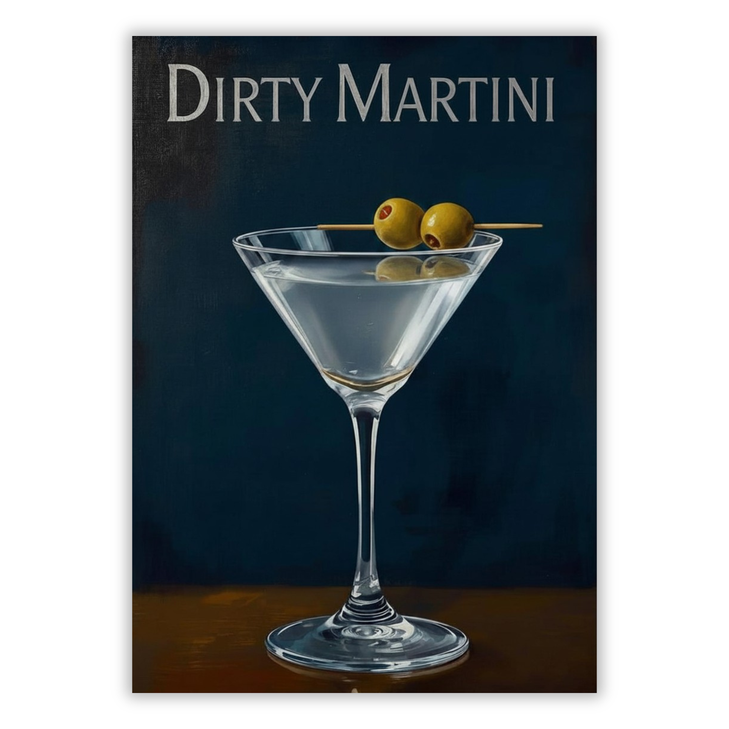 Dirty Martini Cocktail Wall Art Canvas Print