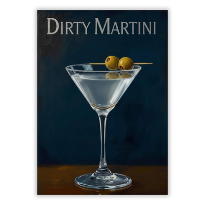 Dirty Martini Cocktail Wall Art Canvas Print