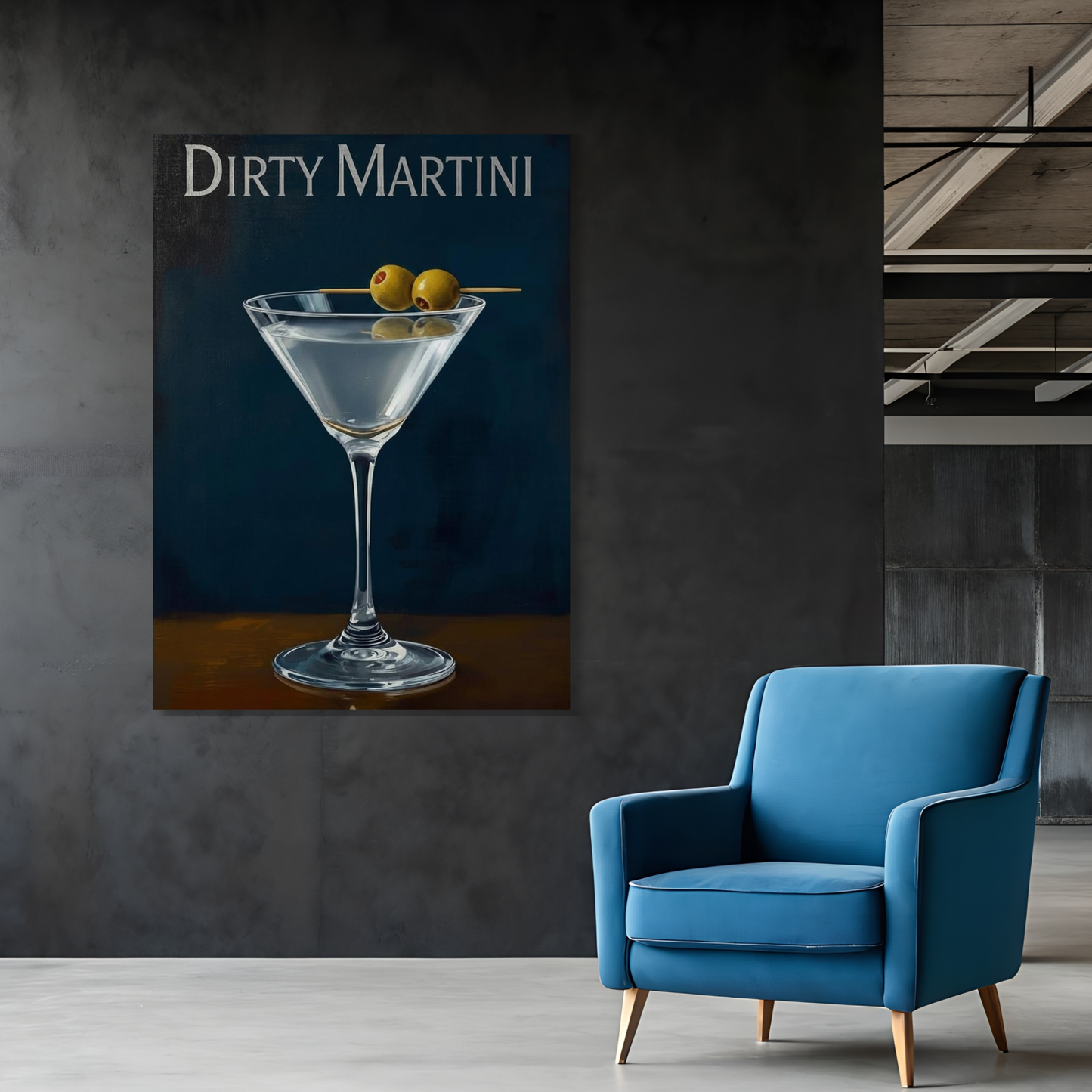 Dirty Martini Cocktail Wall Art Canvas Print