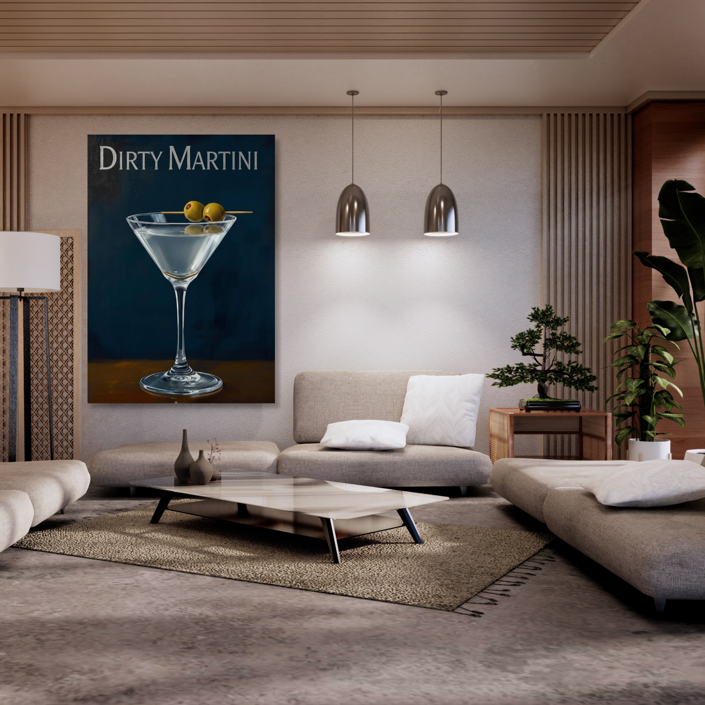 Dirty Martini Cocktail Wall Art Canvas Print