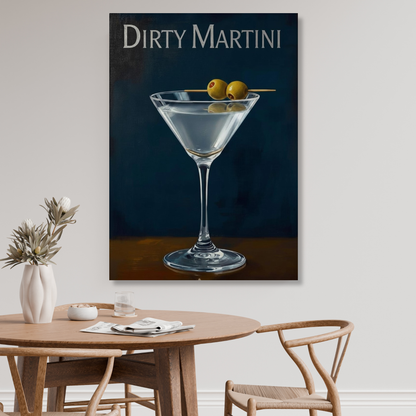 Dirty Martini Cocktail Wall Art Canvas Print