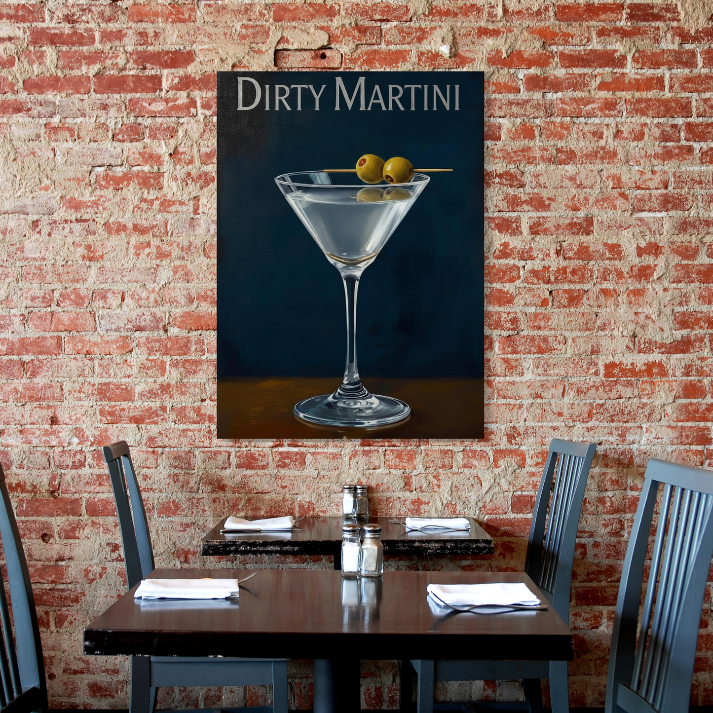 Dirty Martini Cocktail Wall Art Canvas Print