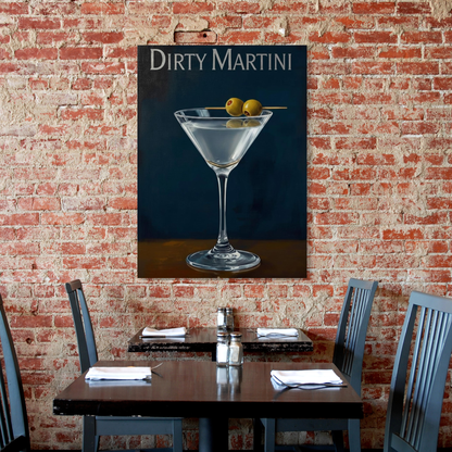 Dirty Martini Cocktail Wall Art Canvas Print