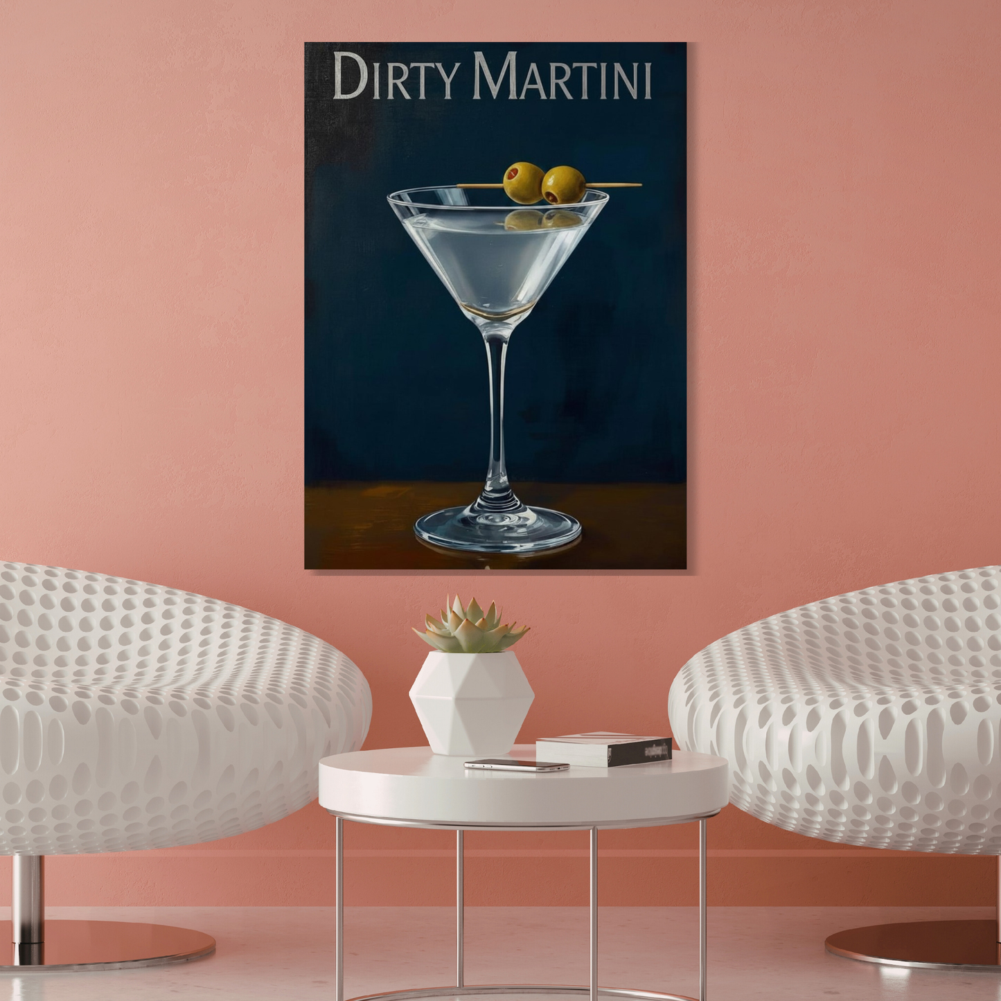 Dirty Martini Cocktail Wall Art Canvas Print