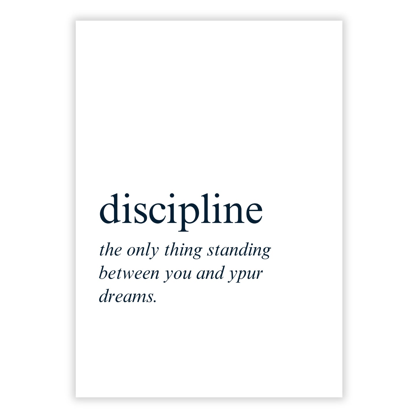 Discipline Inspirational Wall Art Canvas Print