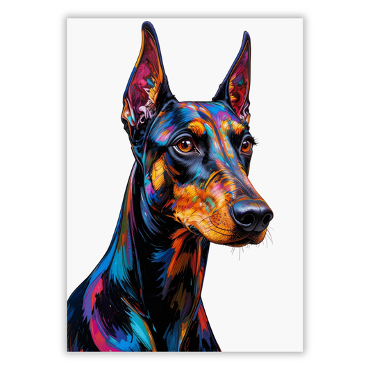 Dobermann Dog Wall Art Canvas Print
