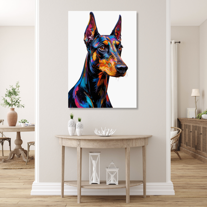 Dobermann Dog Wall Art Canvas Print