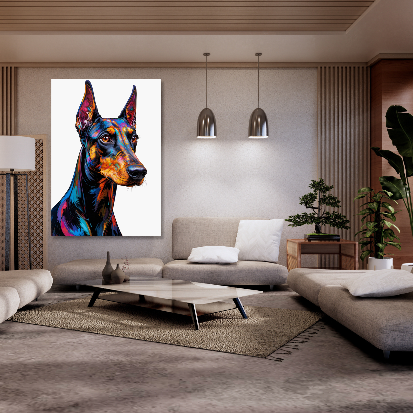Dobermann Dog Wall Art Canvas Print