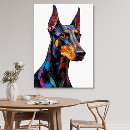 Dobermann Dog Wall Art Canvas Print