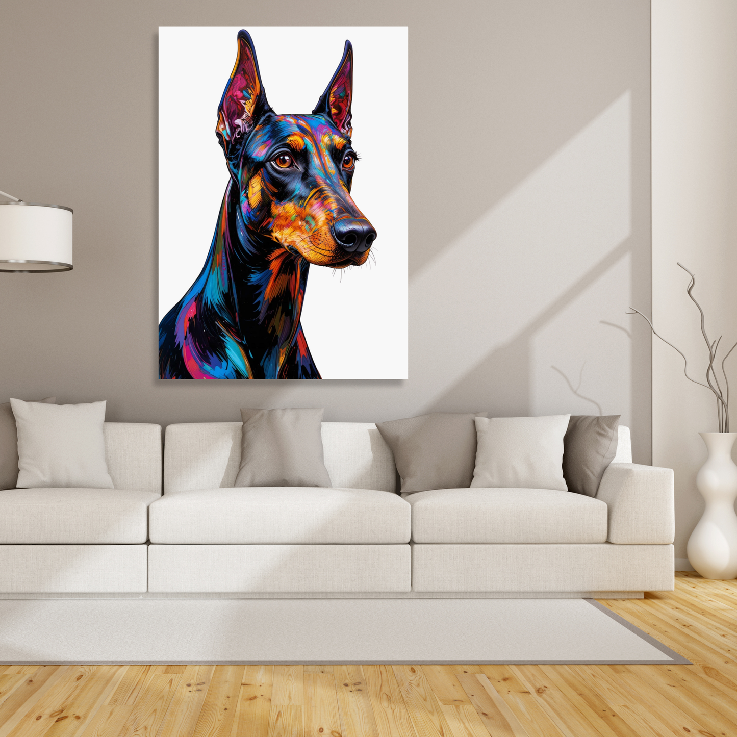 Dobermann Dog Wall Art Canvas Print