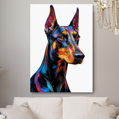 Dobermann Dog Wall Art Canvas Print