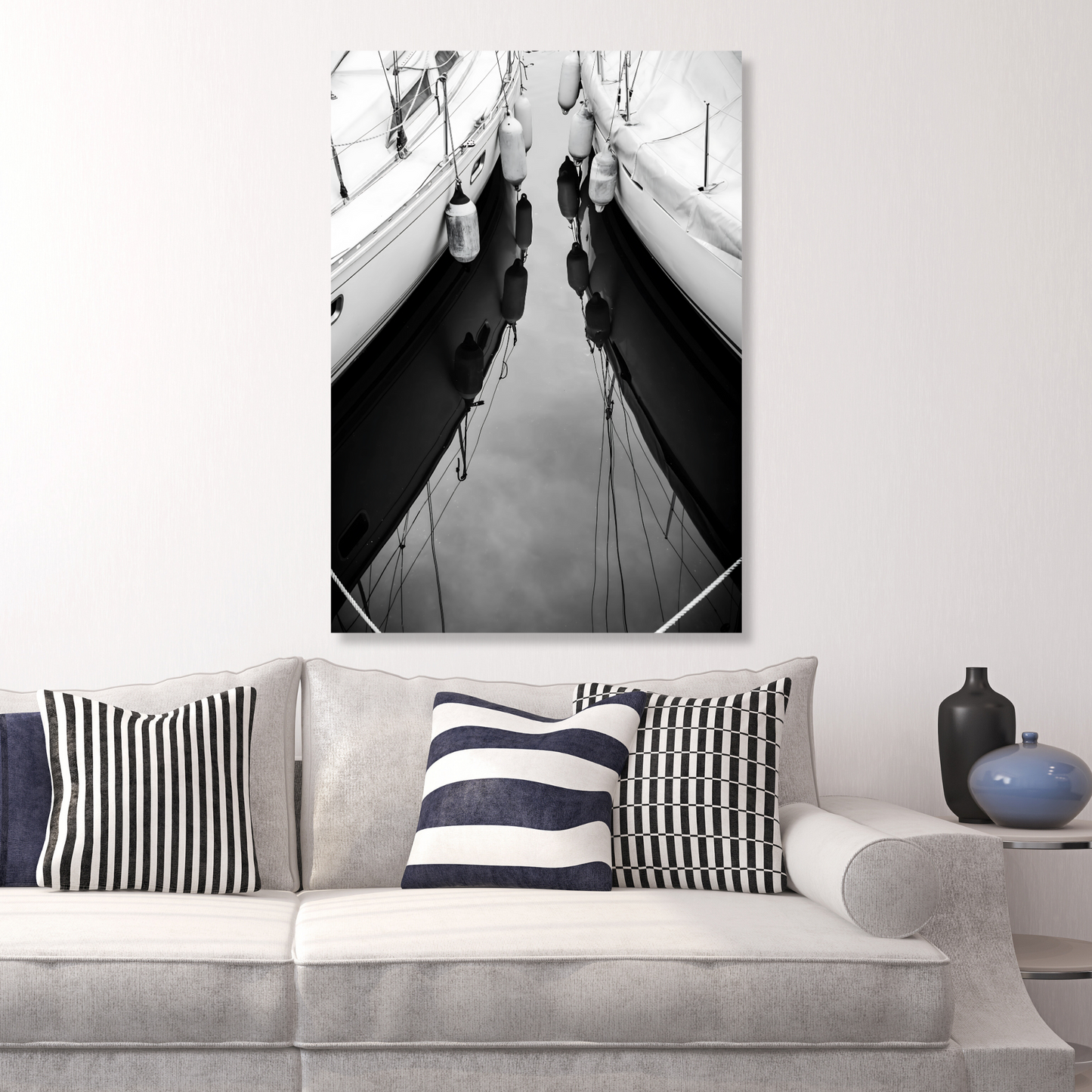 Docked Boats Wall Art Canvas Print