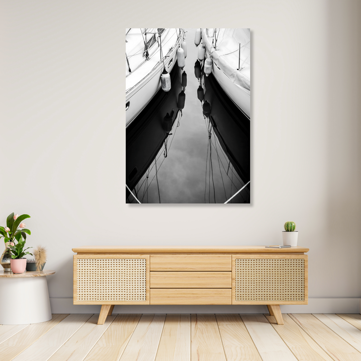 Docked Boats Wall Art Canvas Print