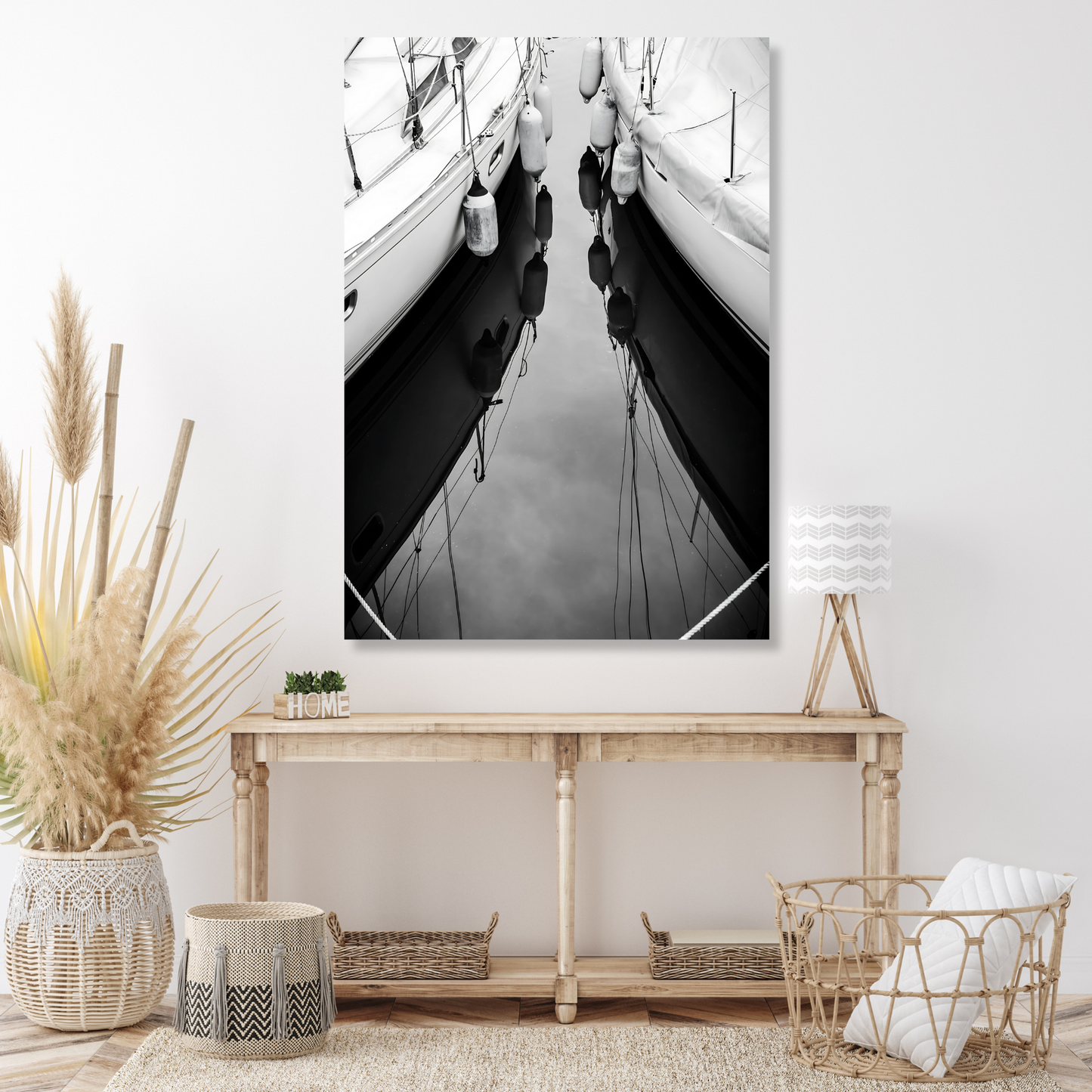 Docked Boats Wall Art Canvas Print