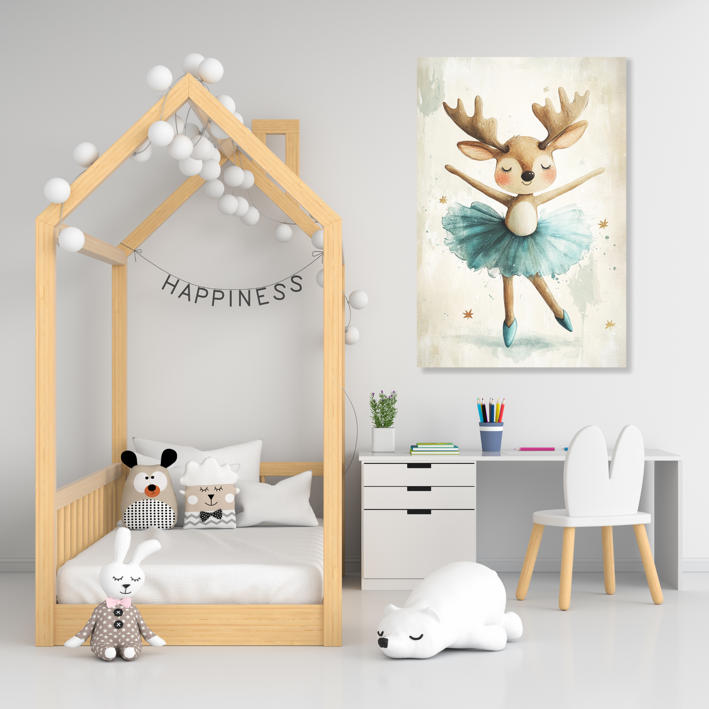 Dolores Deer Ballerina Canvas Wall Art Print