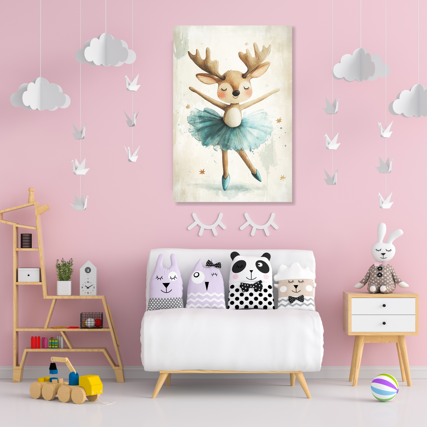 Dolores Deer Ballerina Canvas Wall Art Print