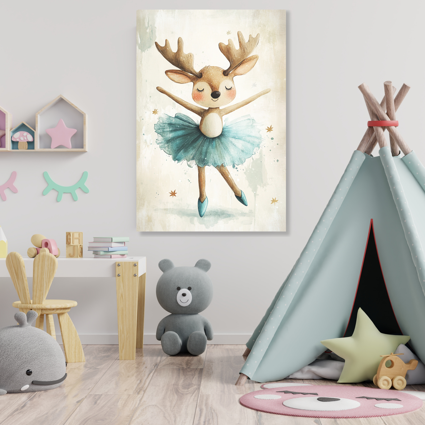 Dolores Deer Ballerina Canvas Wall Art Print