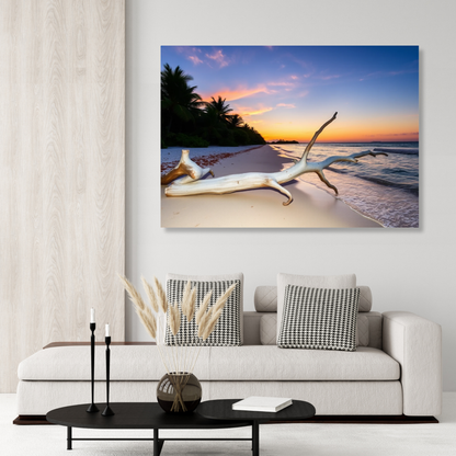 Driftwood At Dusk Wall Art Canvas Print