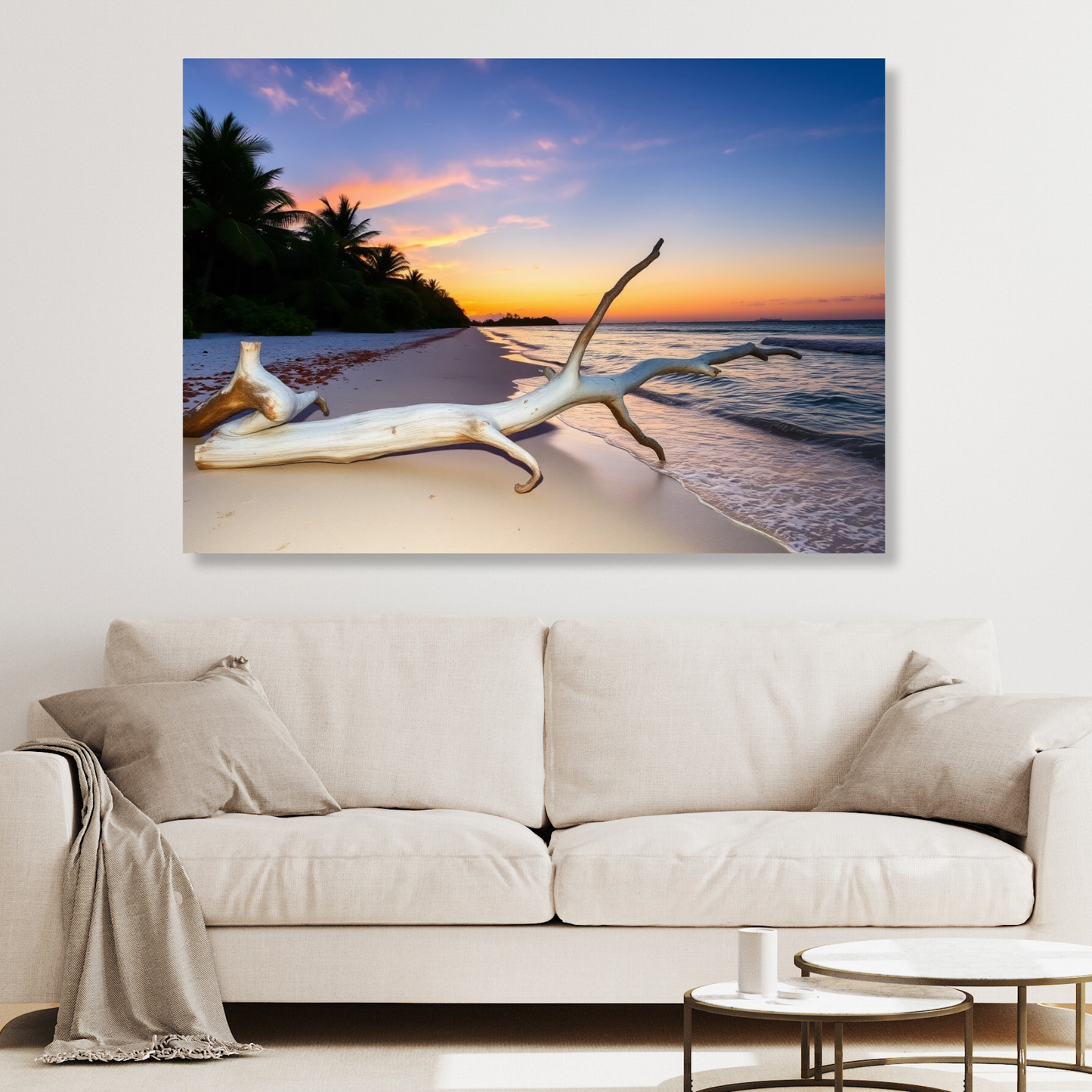 Driftwood At Dusk Wall Art Canvas Print