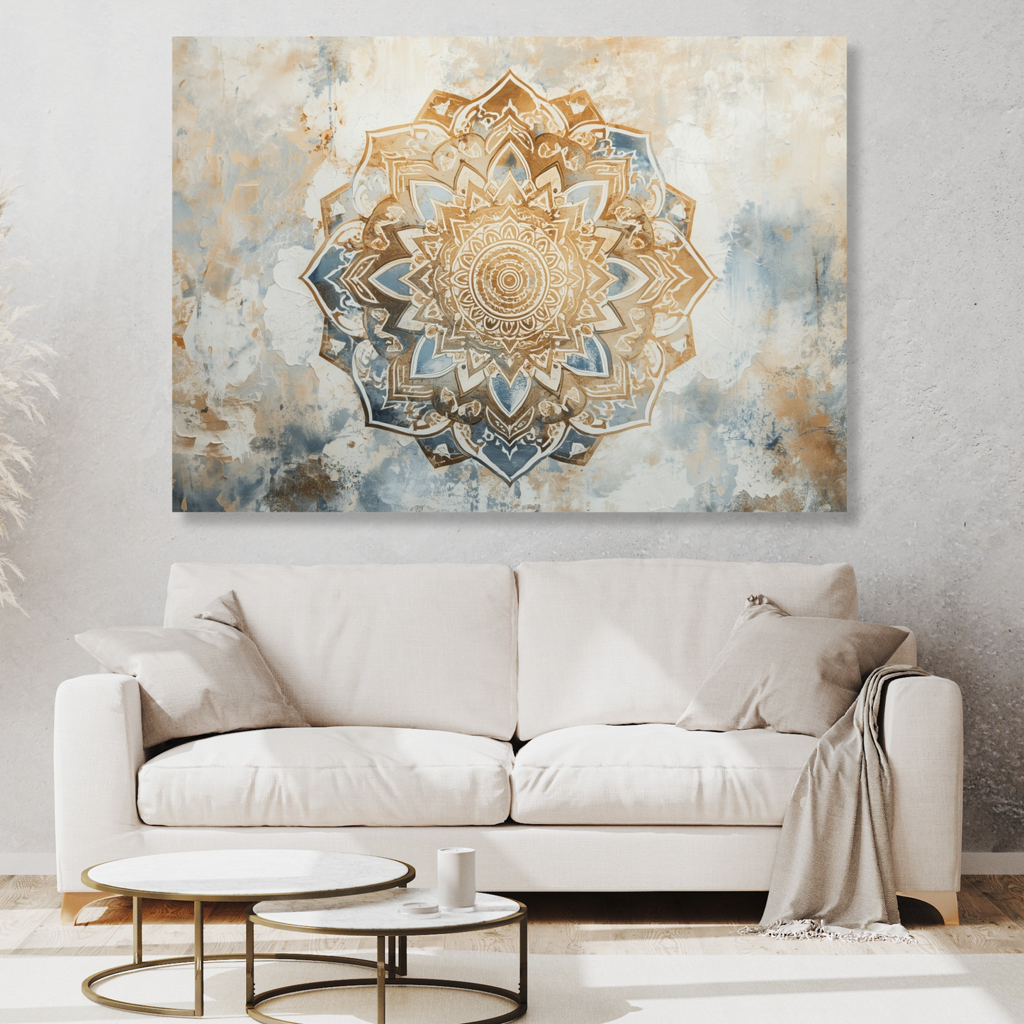 Earth & Ocean Mandala Wall Art Canvas Print