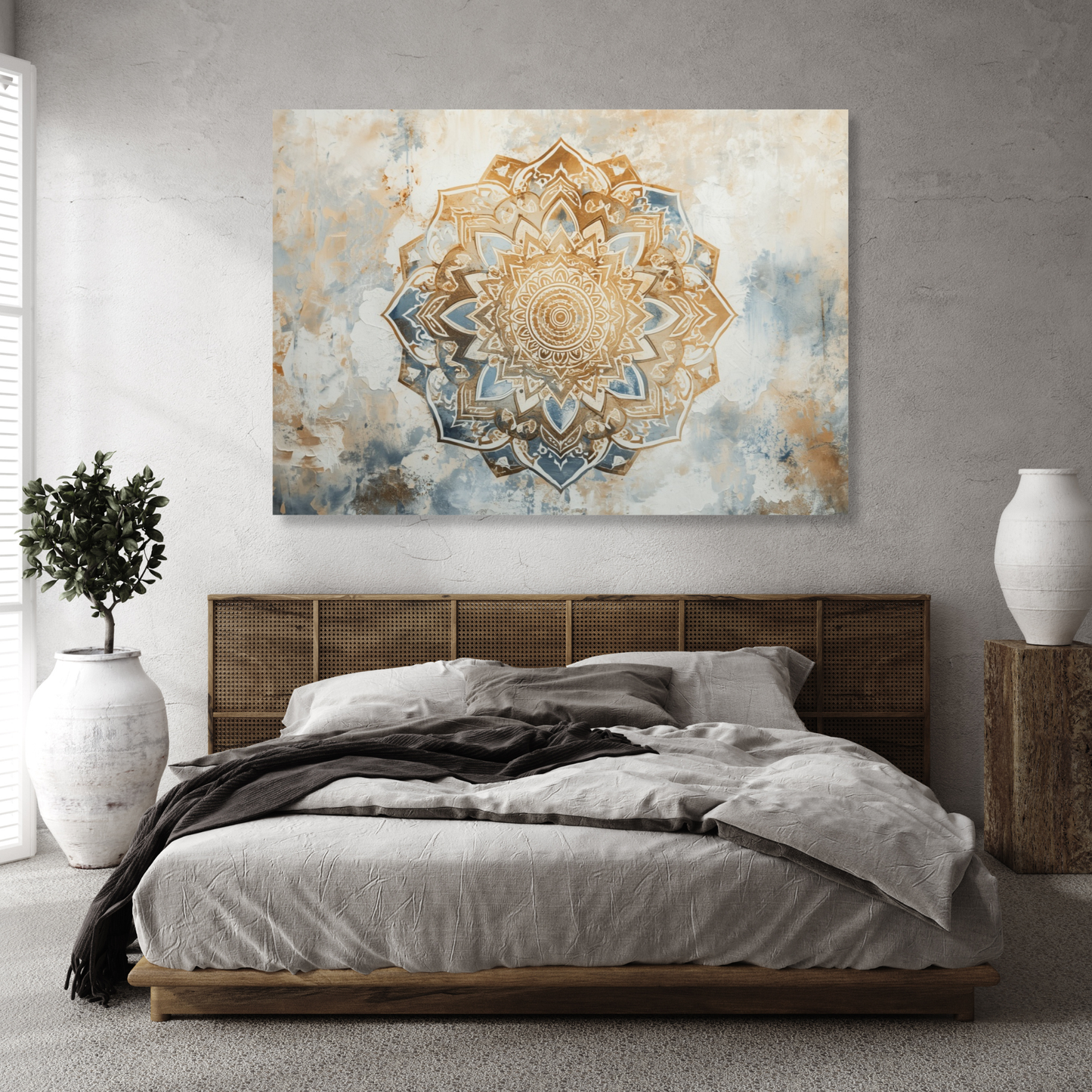 Earth & Ocean Mandala Wall Art Canvas Print