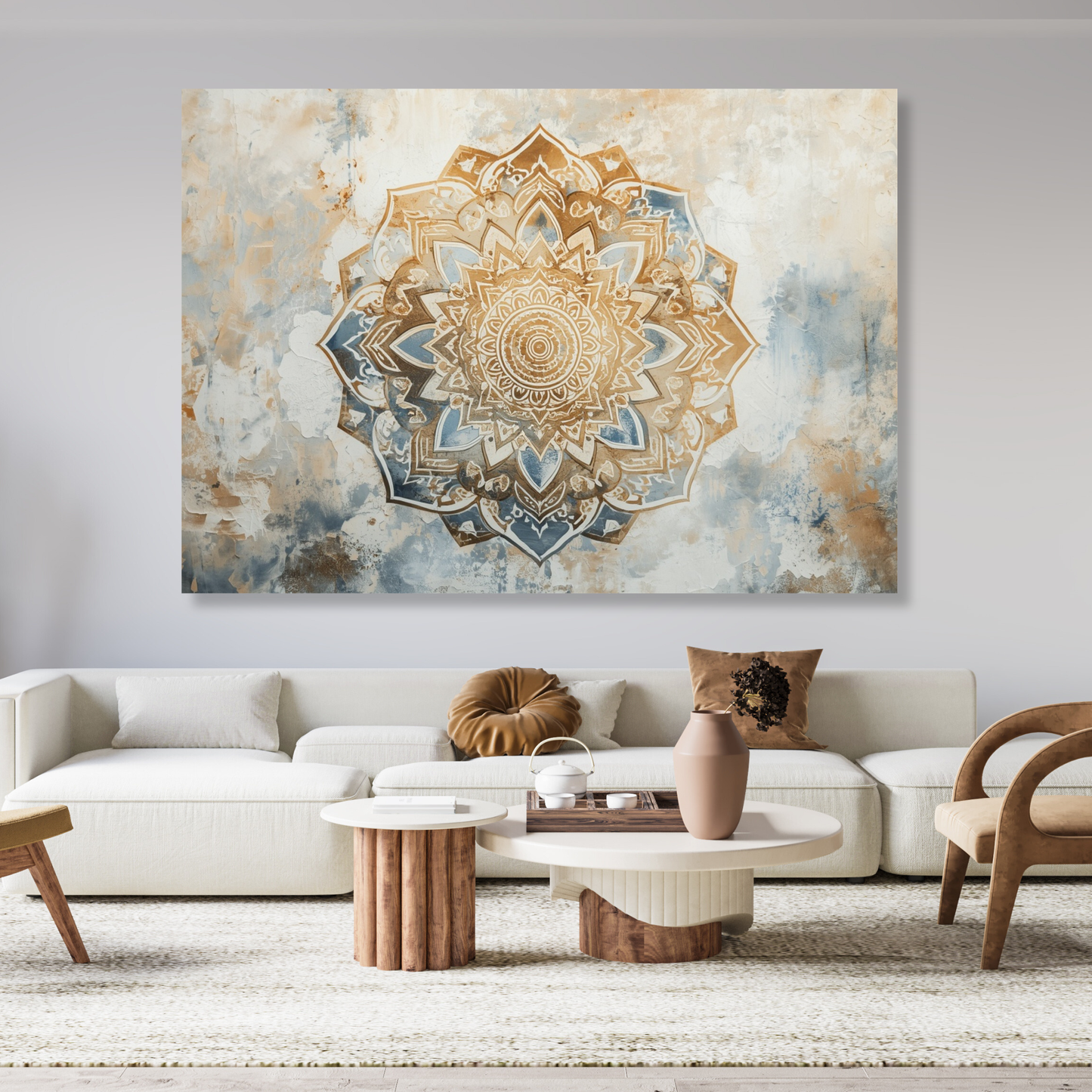 Earth & Ocean Mandala Wall Art Canvas Print