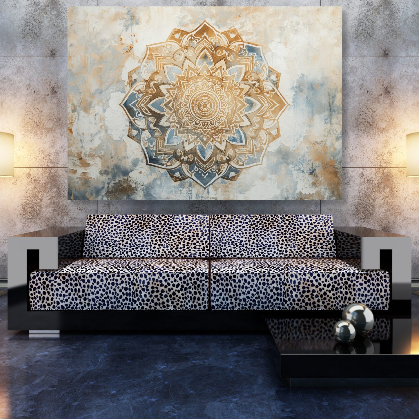 Earth & Ocean Mandala Wall Art Canvas Print