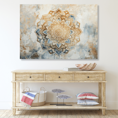 Earth & Ocean Mandala Wall Art Canvas Print
