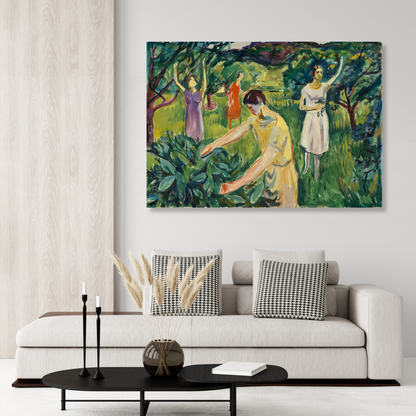 Edvard Munch - Four Women In The Garden Wall Art Canvas Print