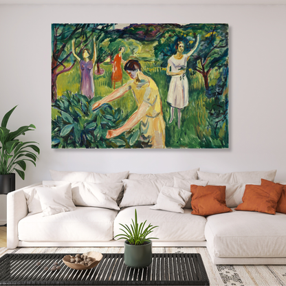 Edvard Munch - Four Women In The Garden Wall Art Canvas Print