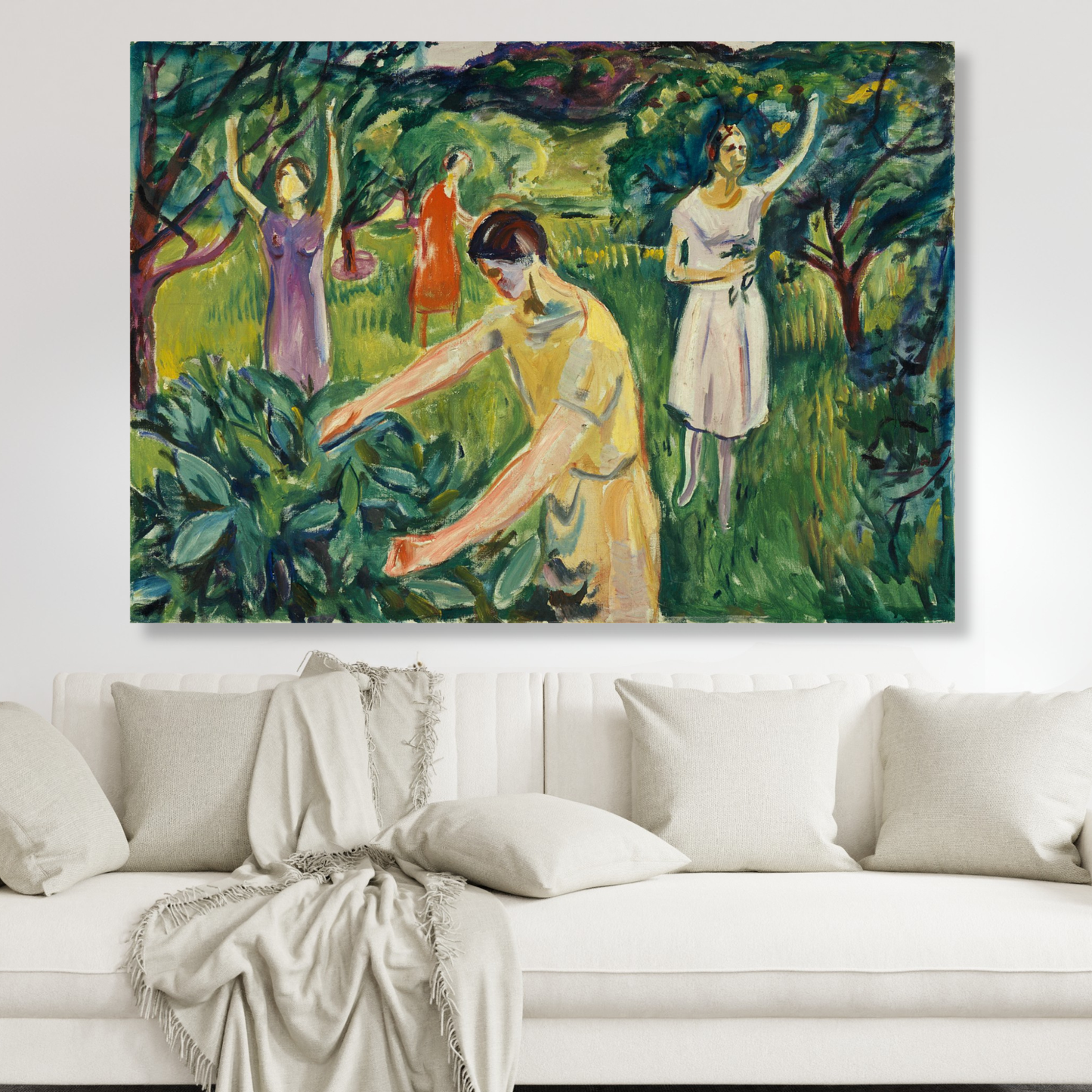 Edvard Munch - Four Women In The Garden Wall Art Canvas Print