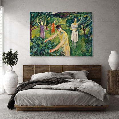 Edvard Munch - Four Women In The Garden Wall Art Canvas Print