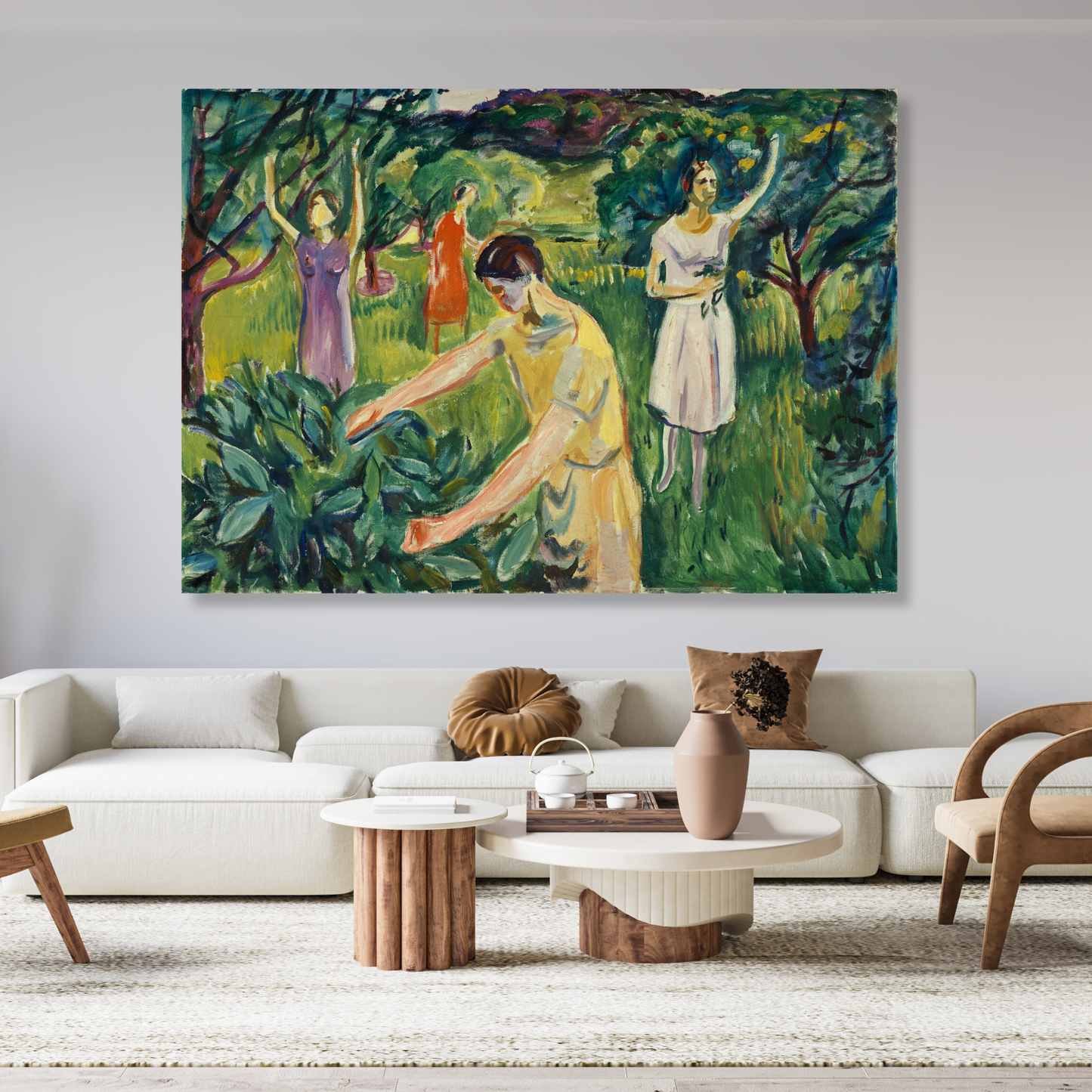 Edvard Munch - Four Women In The Garden Wall Art Canvas Print