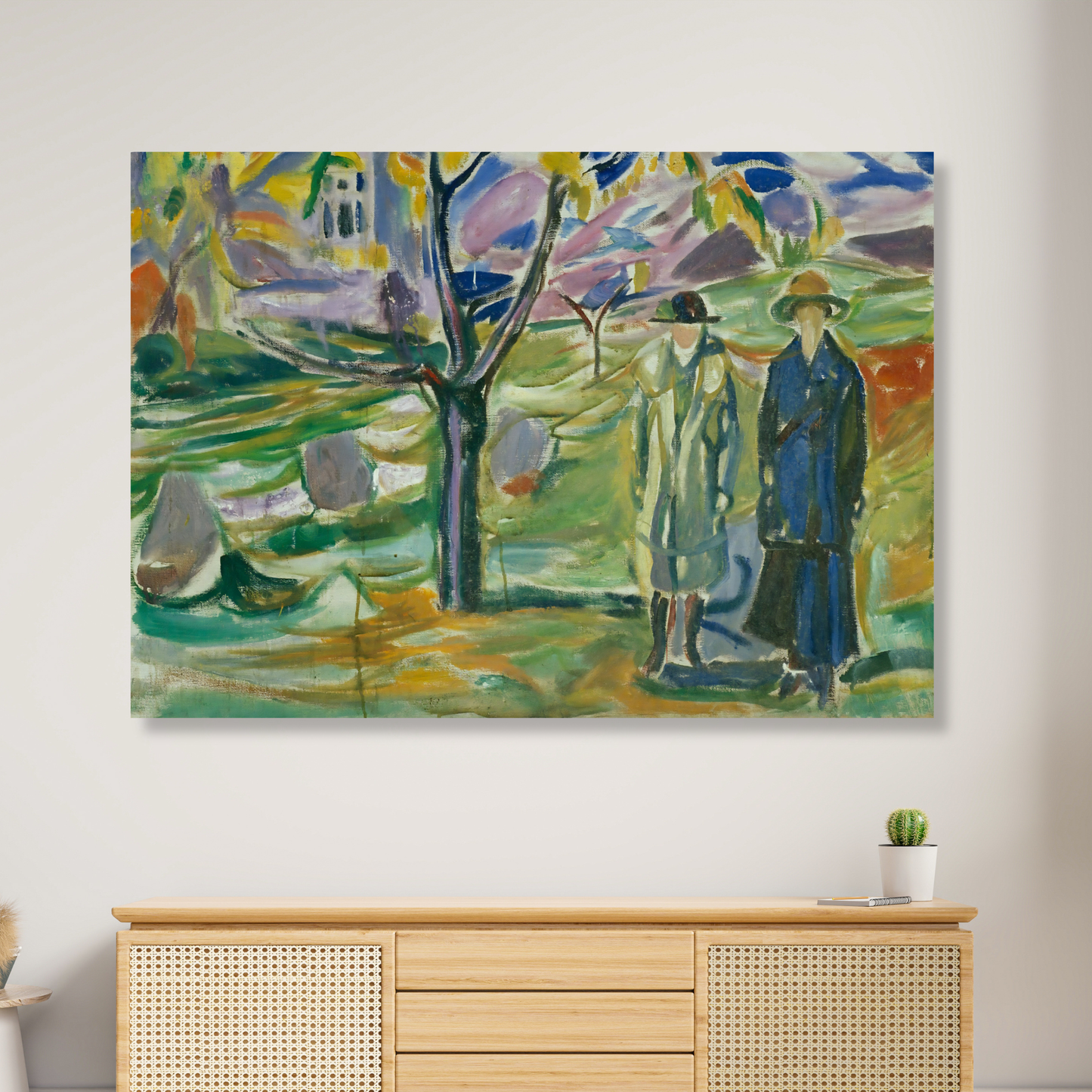 Edvard Munch - Two Women In The Garden Wall Art Canvas Print