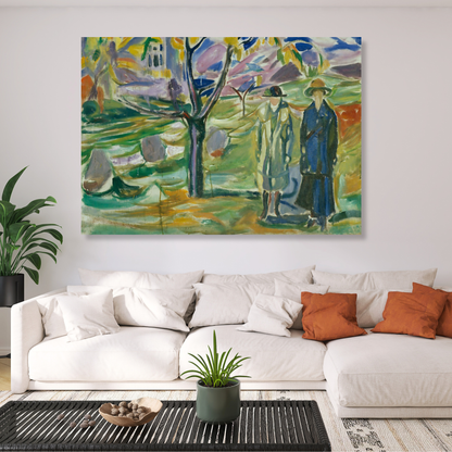 Edvard Munch - Two Women In The Garden Wall Art Canvas Print