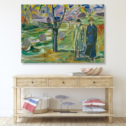 Edvard Munch - Two Women In The Garden Wall Art Canvas Print