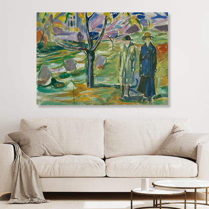 Edvard Munch - Two Women In The Garden Wall Art Canvas Print