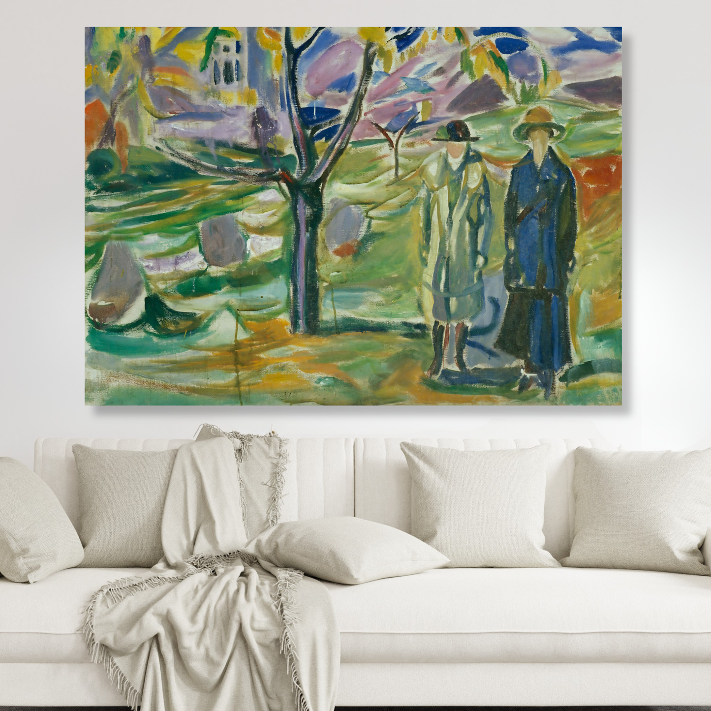 Edvard Munch - Two Women In The Garden Wall Art Canvas Print