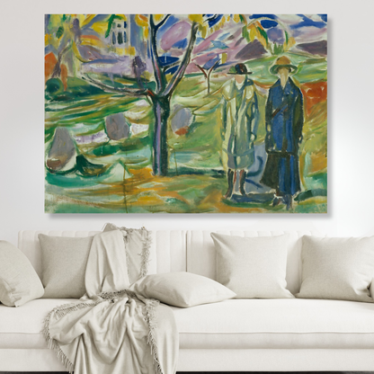 Edvard Munch - Two Women In The Garden Wall Art Canvas Print