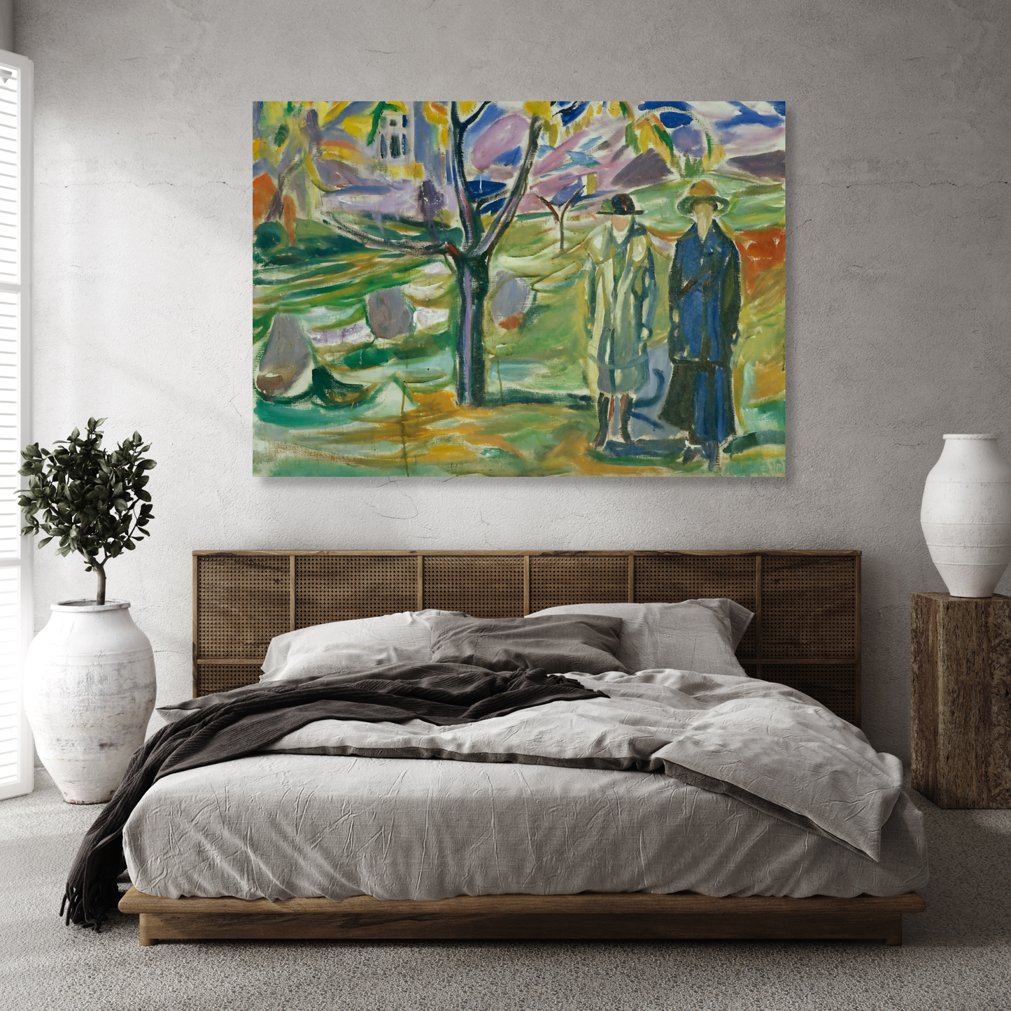 Edvard Munch - Two Women In The Garden Wall Art Canvas Print